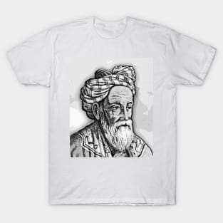 Omar Khayyam Black and White Portrait | Omar Khayyam Artwork 2 T-Shirt